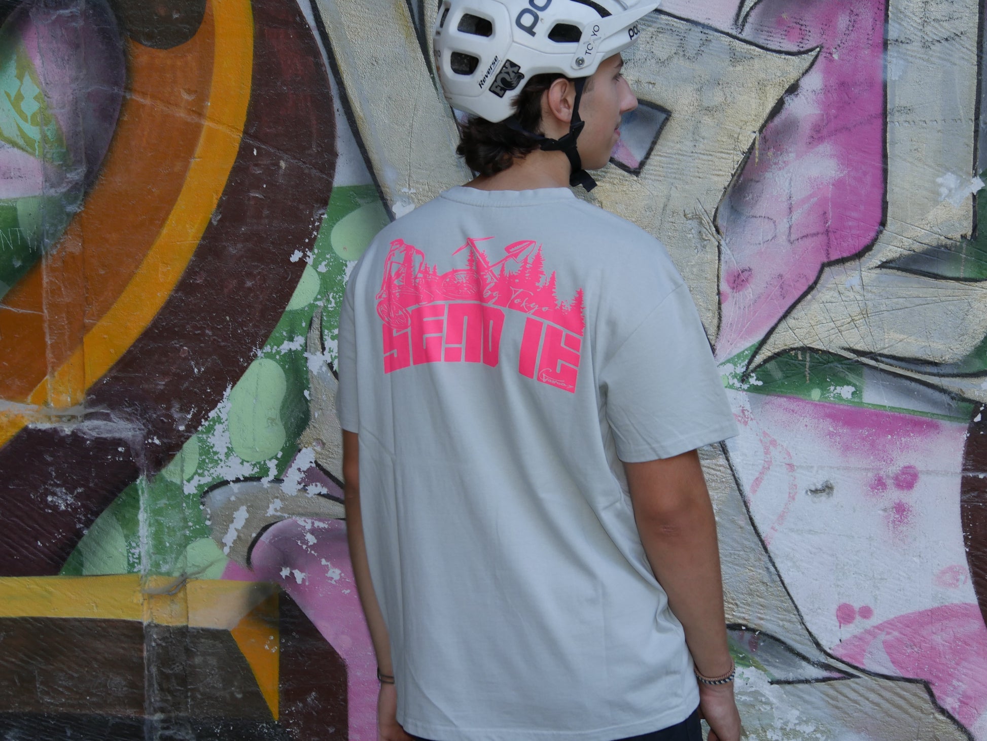 T-shirt ToXyo Oversize Gris avec Logo Rose